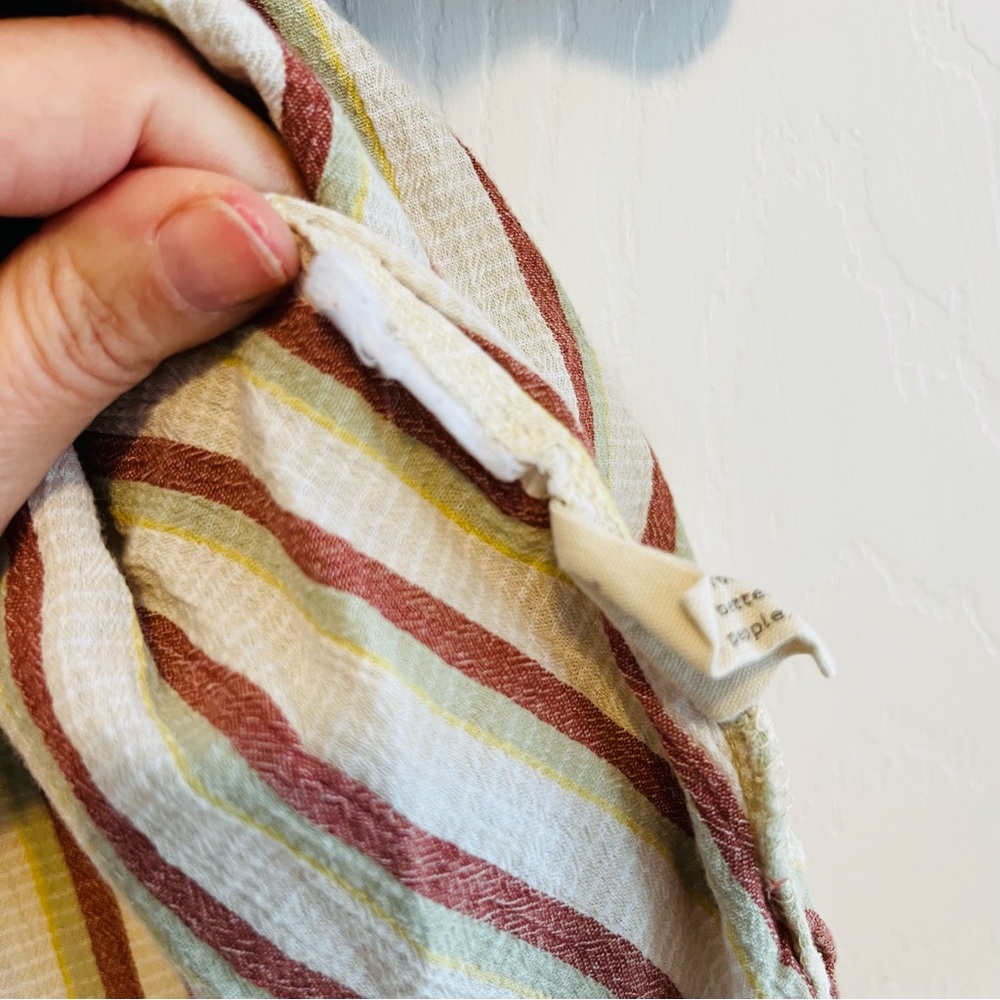 Madewell Women's Striped Blouse - Brown and Cream - Picture 7 of 7